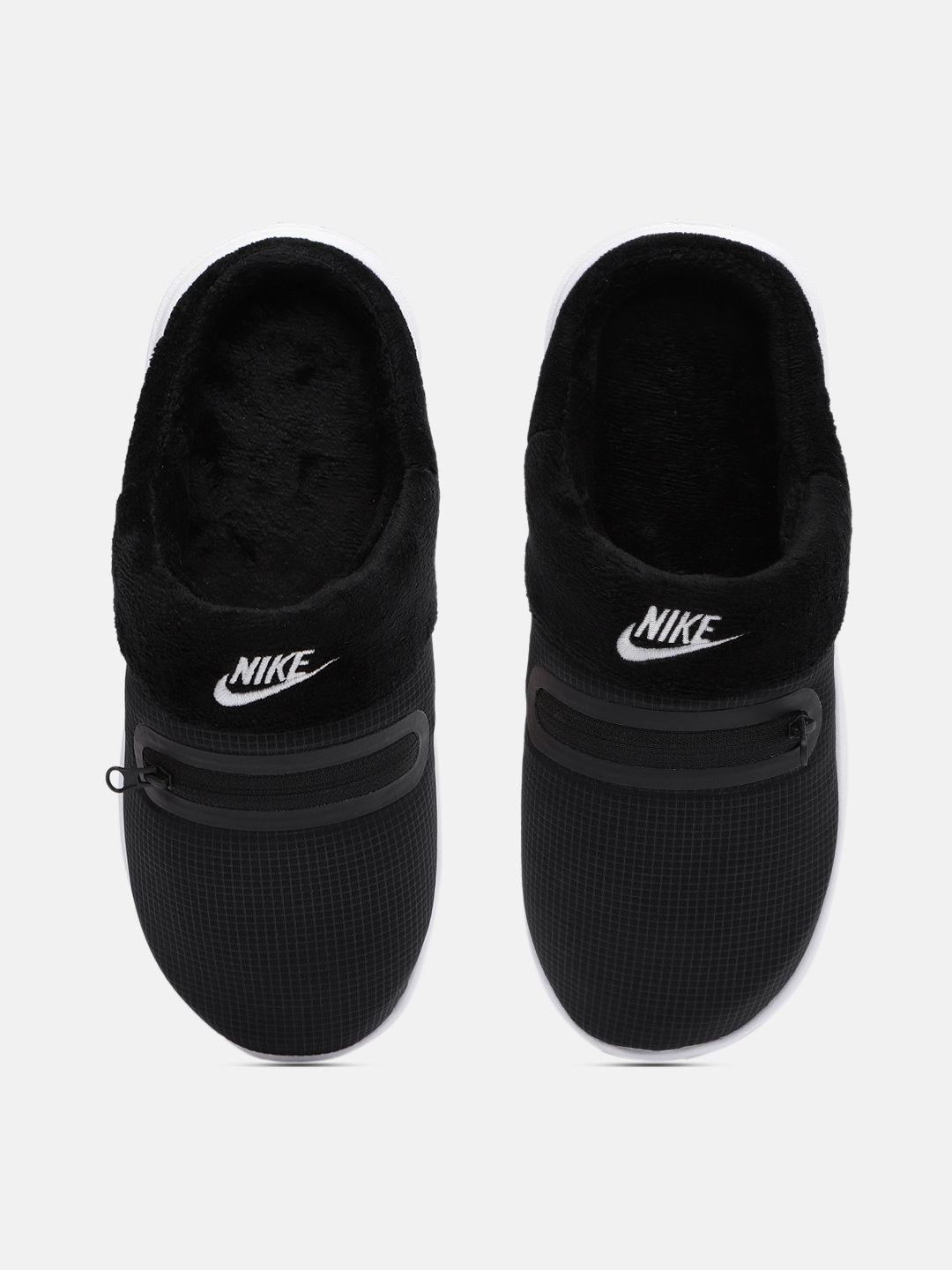 nike women black printed burrow room slippers