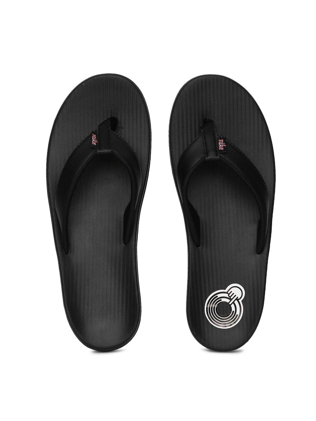 nike women black solid bella kai thong flip-flops