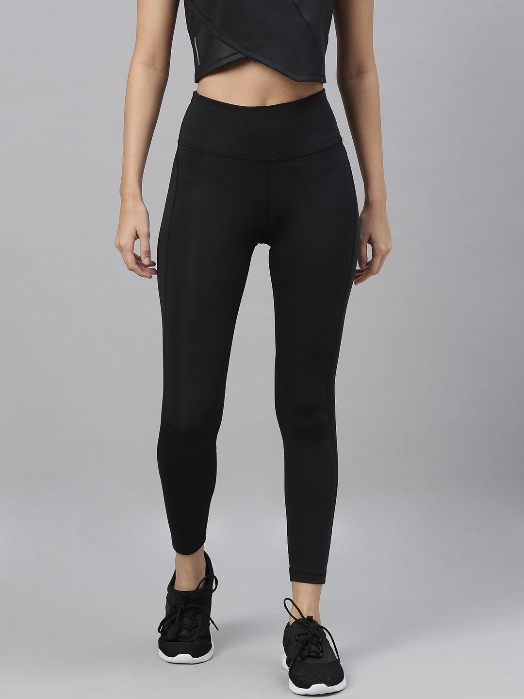 nike women black solid epic fast running tights
