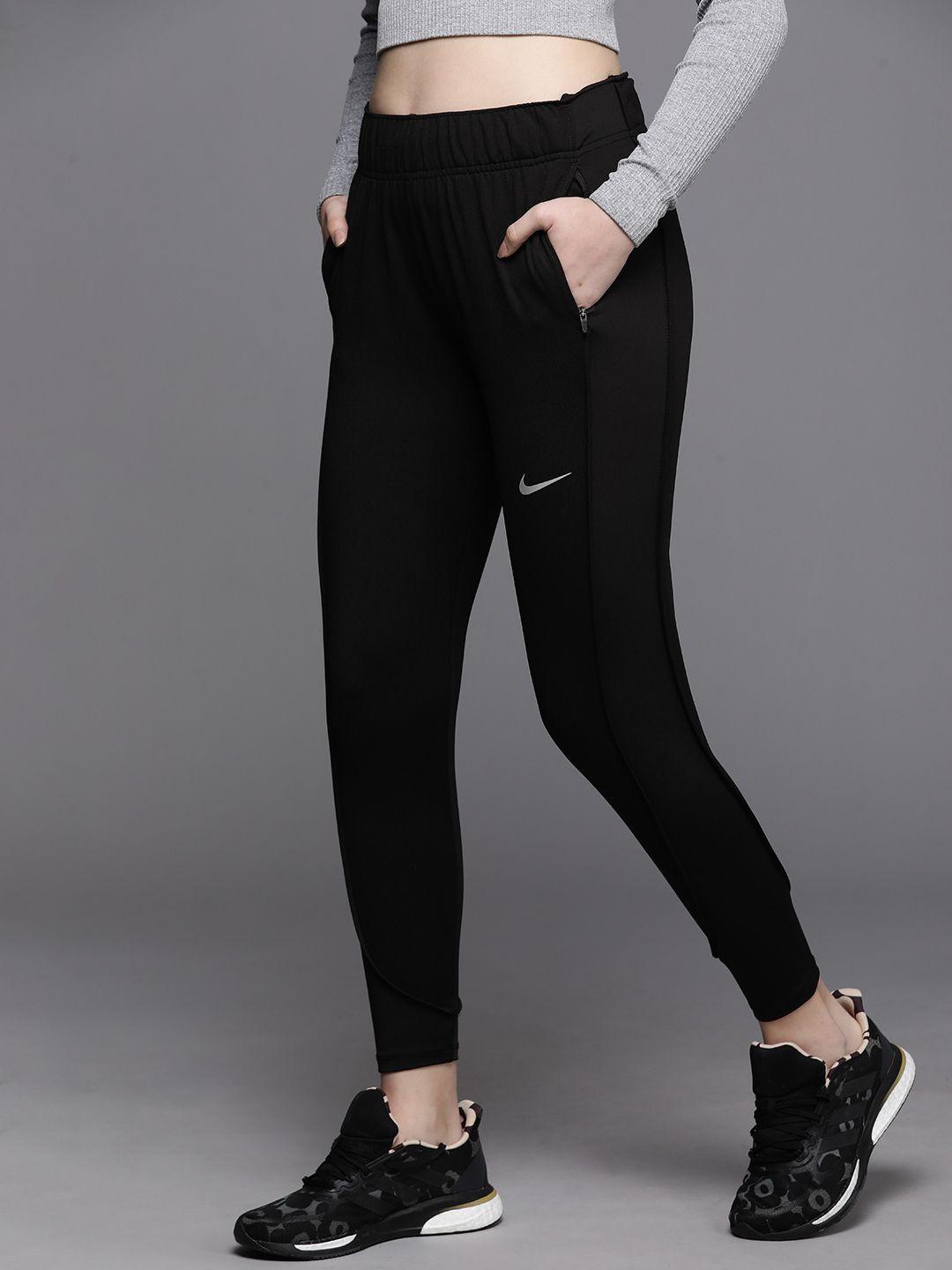 nike women black solid therma-fit as w nk tf essential running joggers
