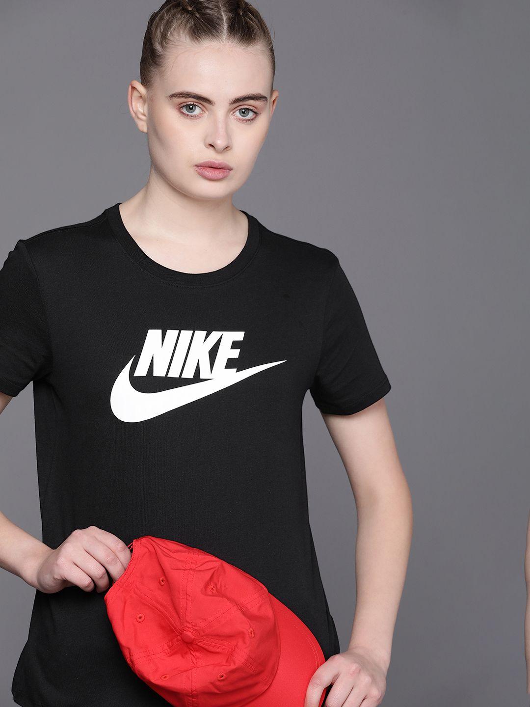 nike women pure cotton brand logo printed t-shirt