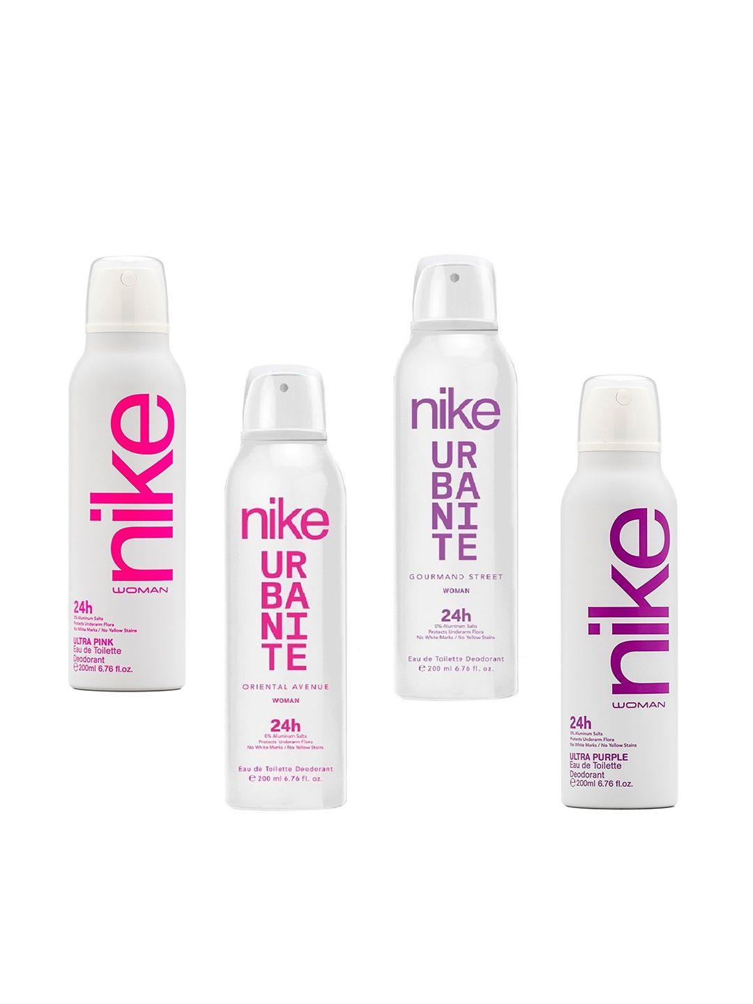 nike women set of 4 transparent ultra & urbante series deodorant spray