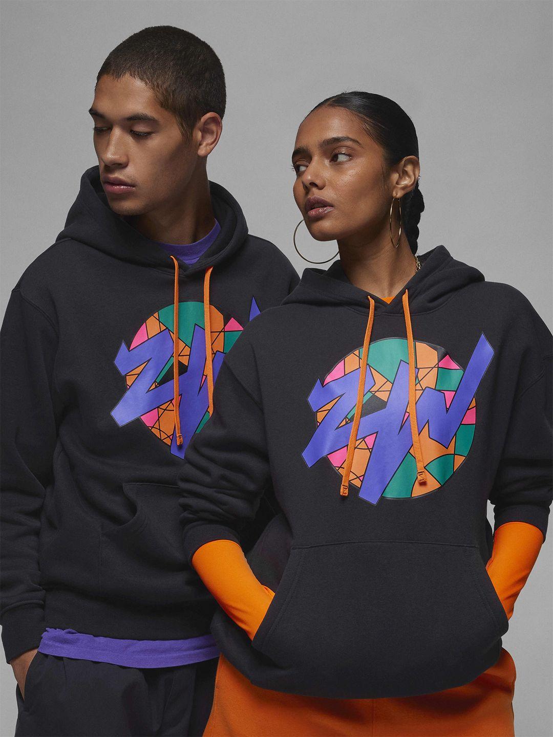 nike zion men graphic printed hooded fleece pullover sweatshirt