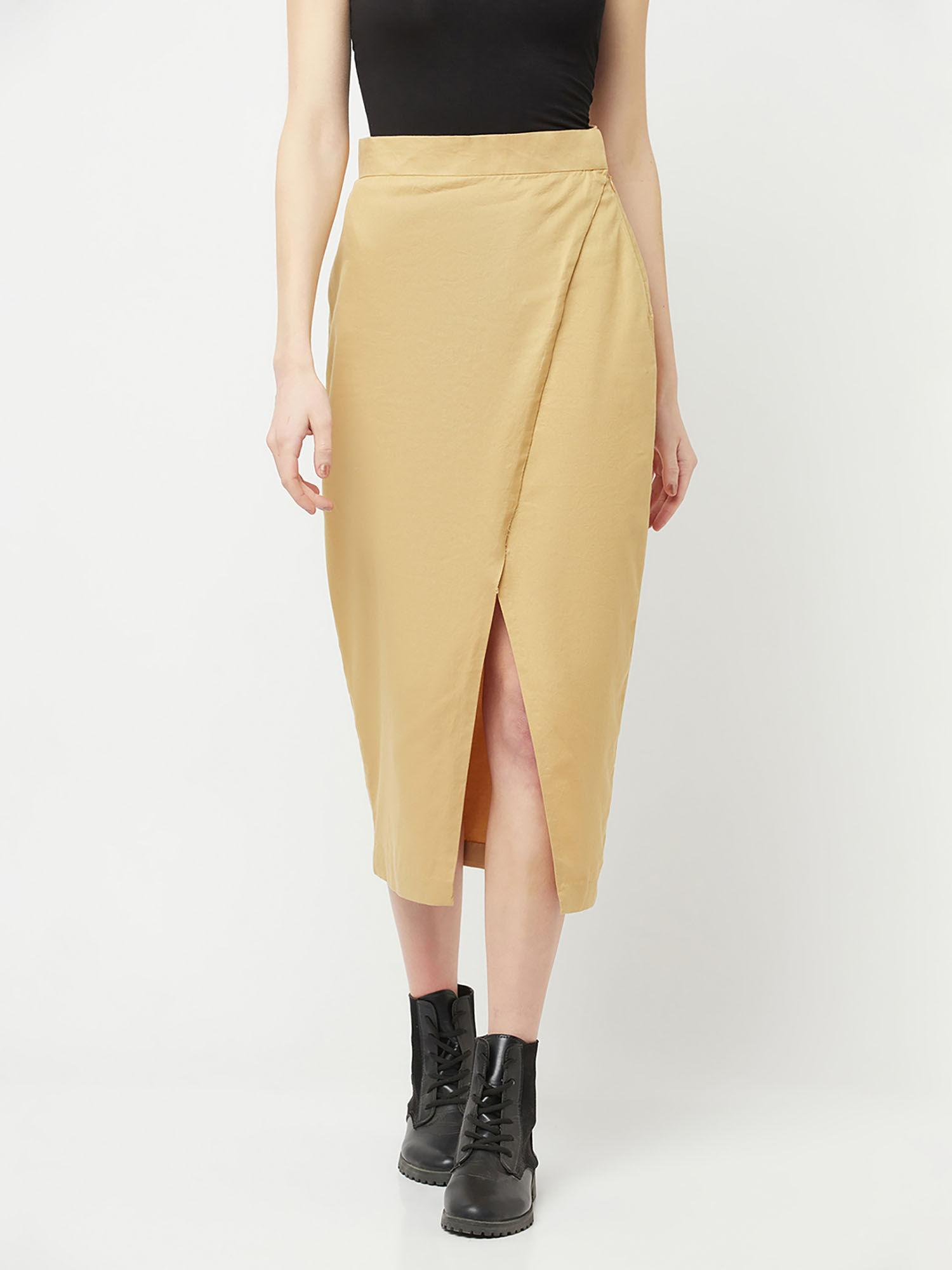 nikhil thampi beige bodycon skirt