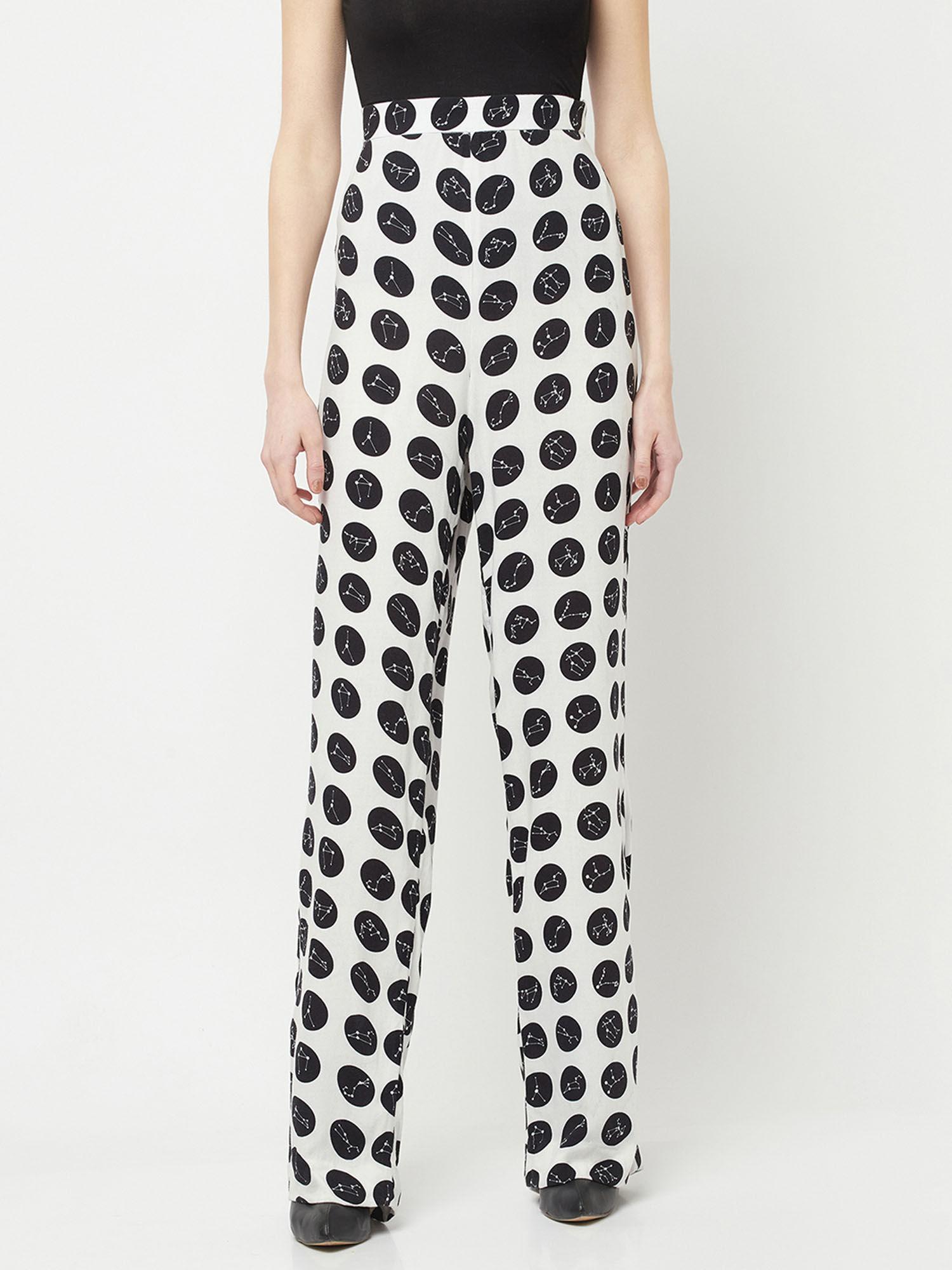 nikhil thampi for polka dotted parallel trousers