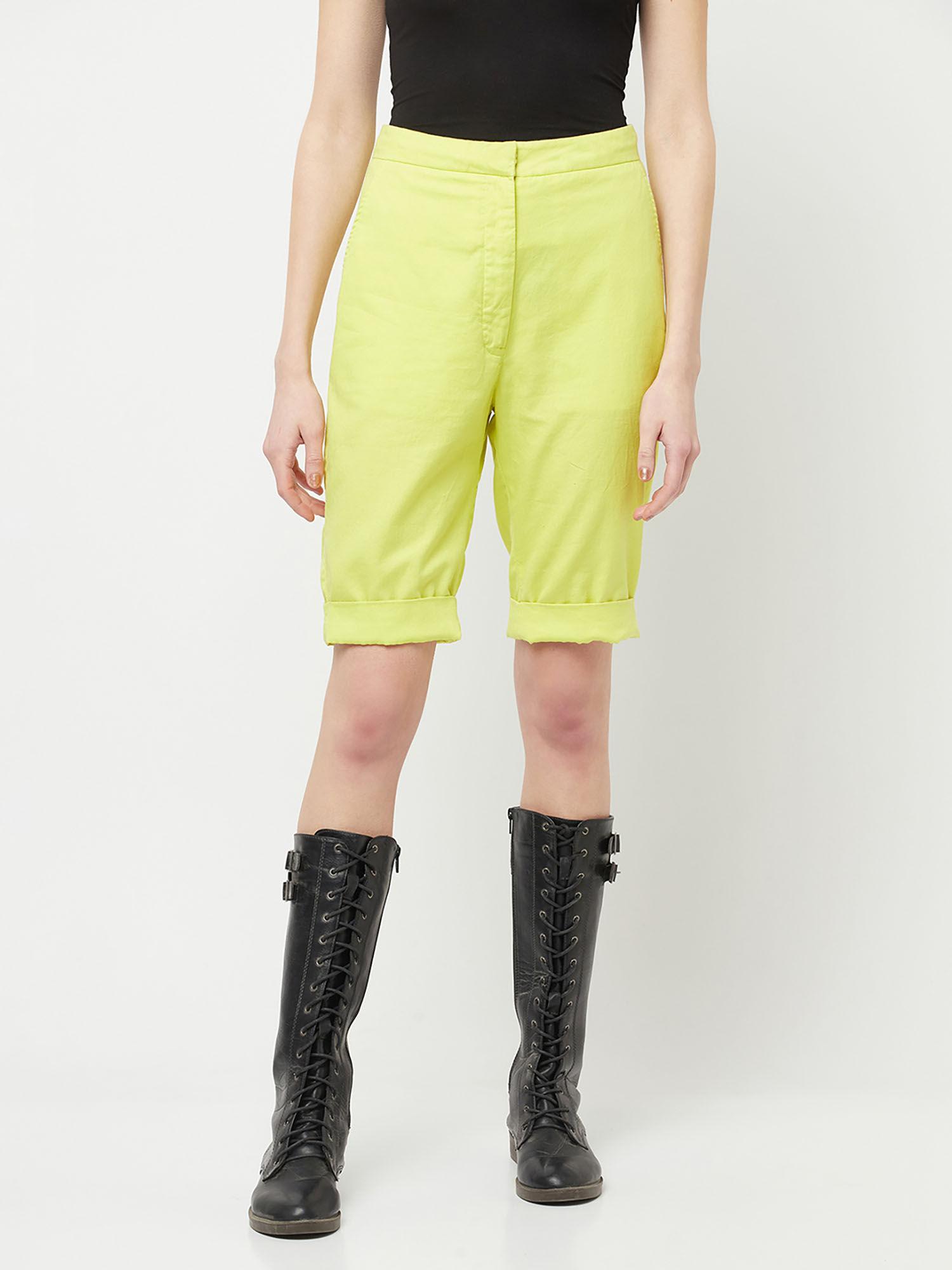 nikhil thampi green neon shorts