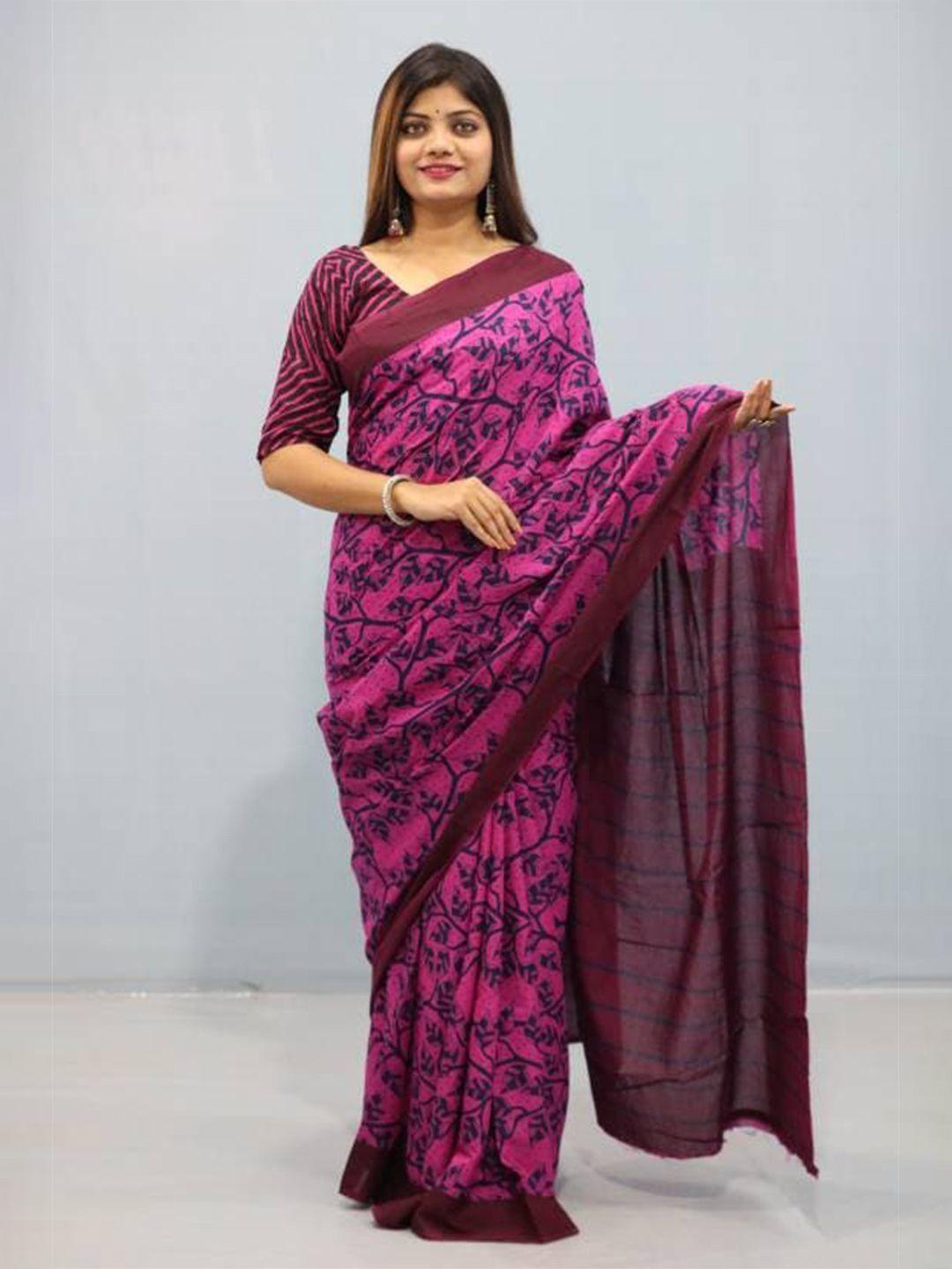 nikhilam ethnic motifs pure cotton bagru saree