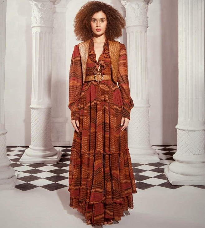 nikita mhaisalkar tangerine byzantine print maxi