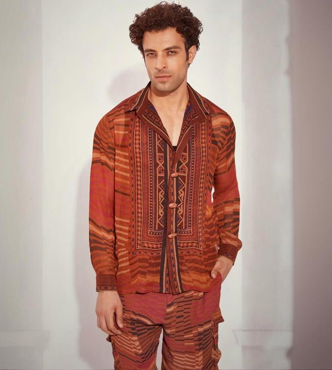 nikita mhaisalkar tangerine byzantine print shirt