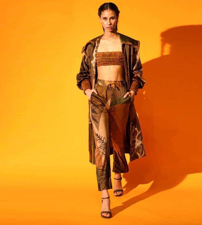 nikita mhaisalkar tropical brown tropical times jacket with pant