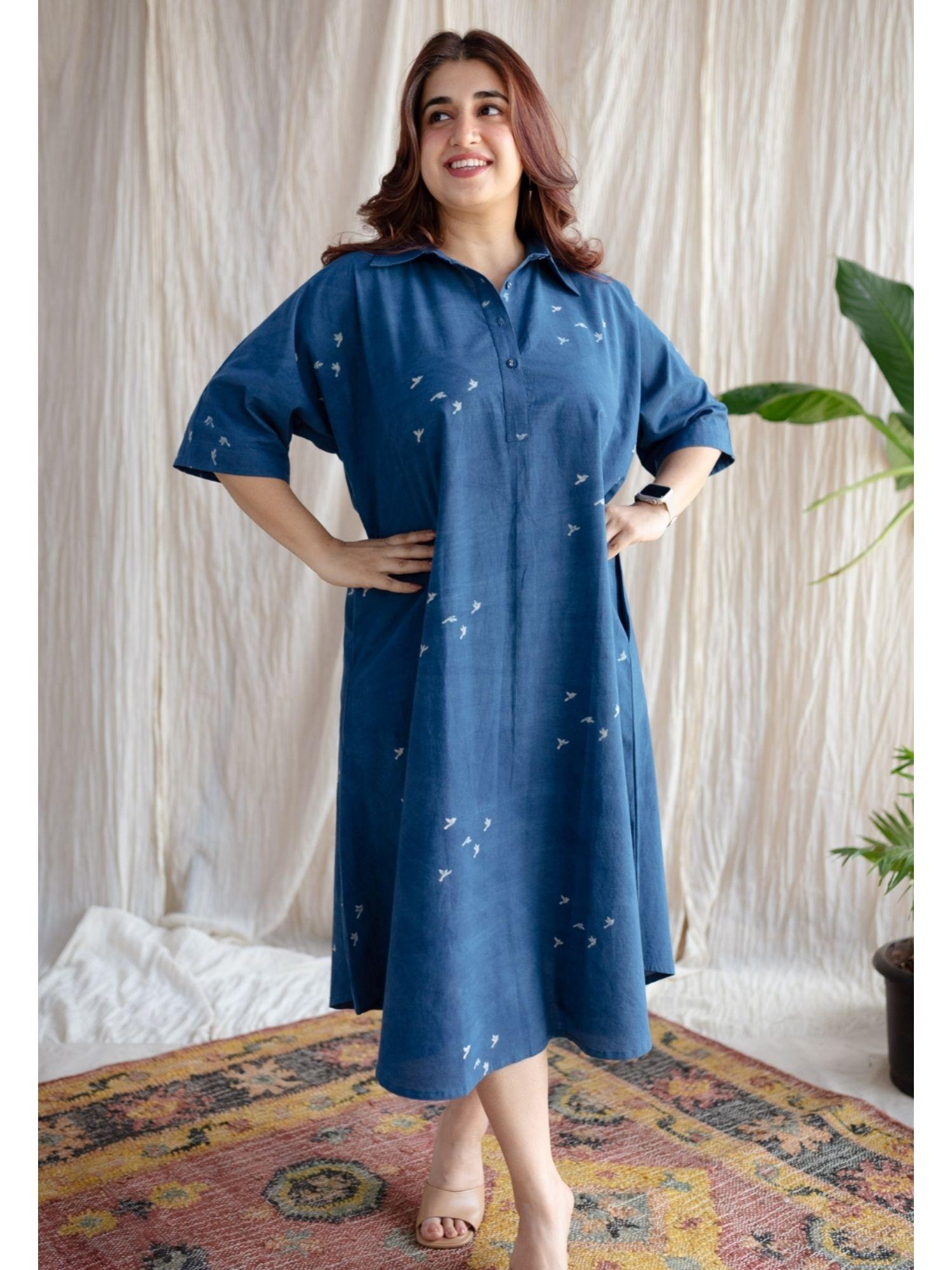 nila jaipur ajrakh cotton dress