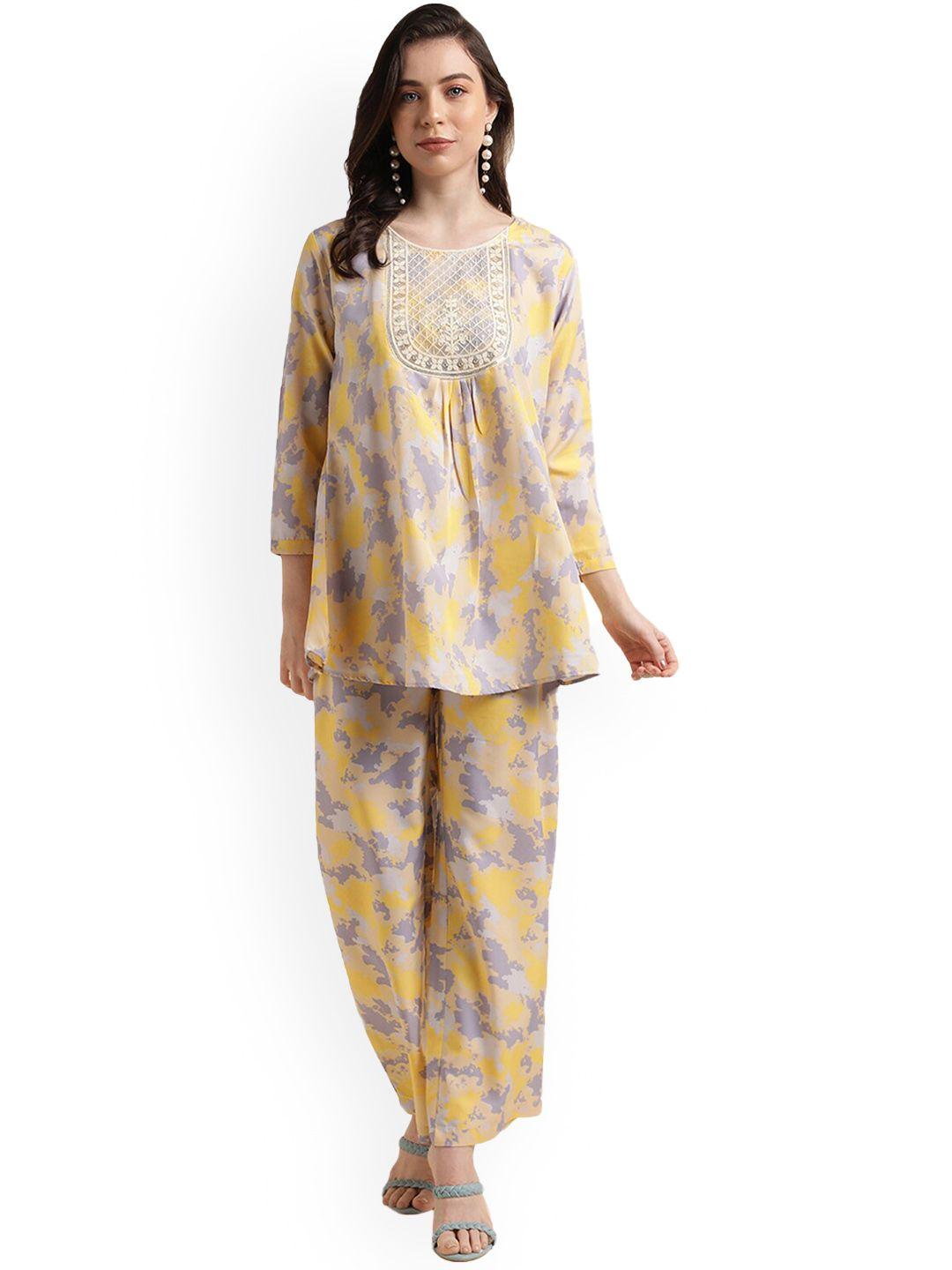 nimayaa abstract printed tunic and trousers