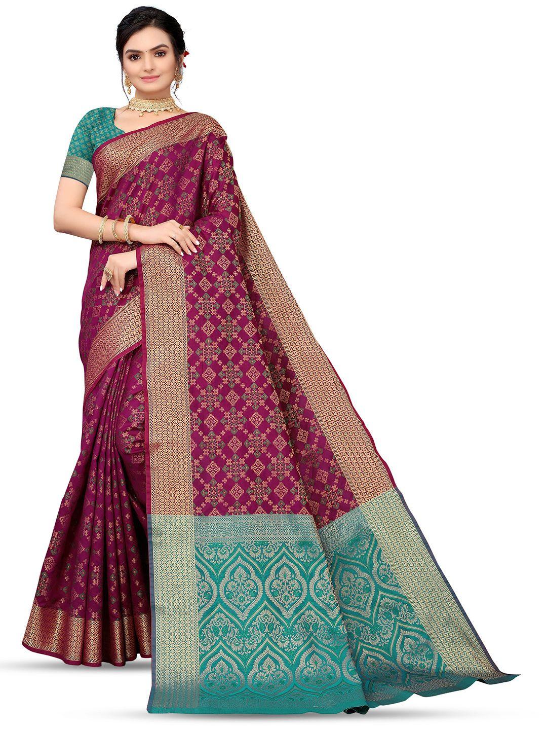 nimayaa ethnic motifs woven design zari kanjeevaram saree