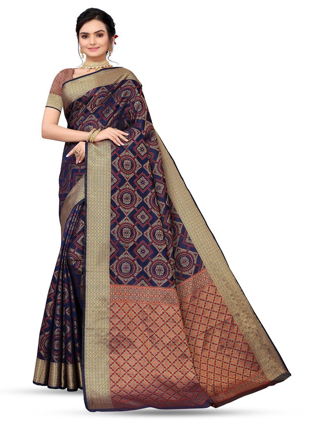 nimayaa ethnic motifs woven design zari kanjeevaram saree