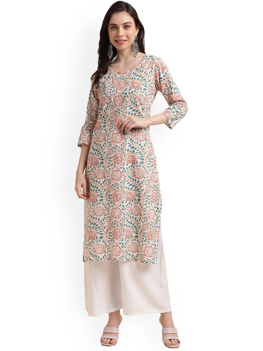 nimayaa floral printed pure cotton straight kurta