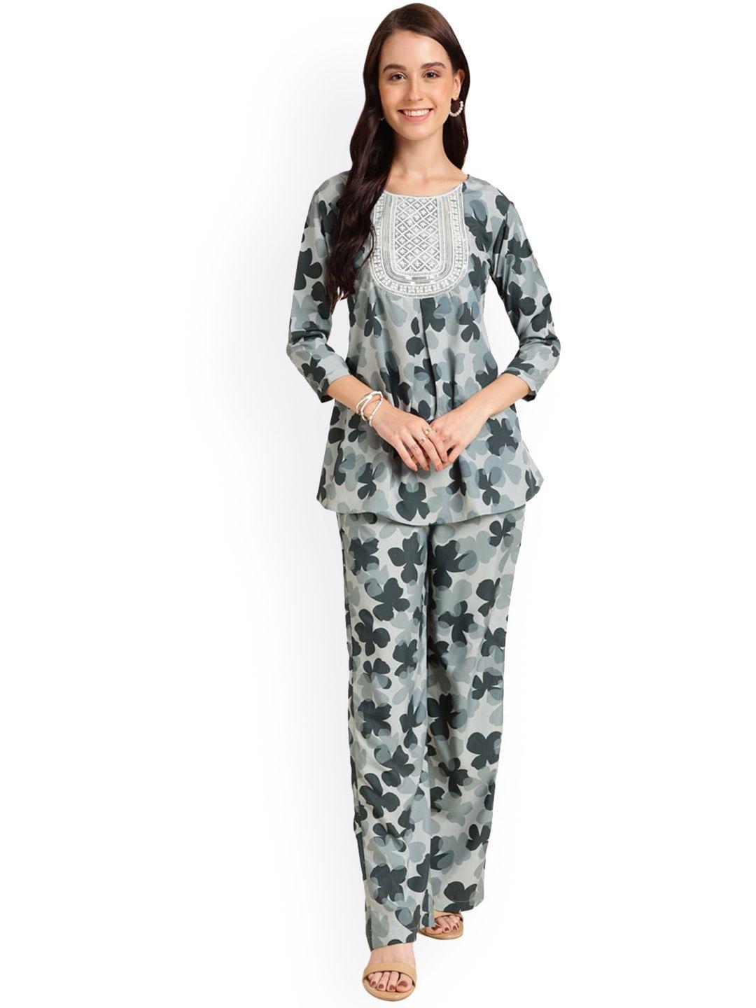 nimayaa floral printed tunic with trouser