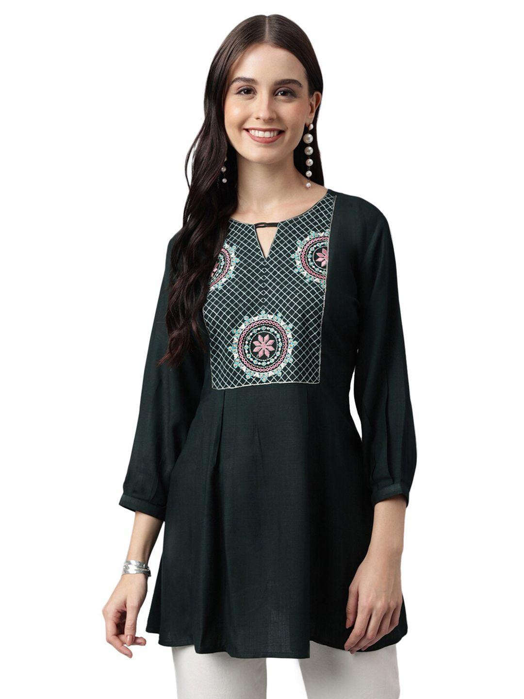 nimayaa green print top