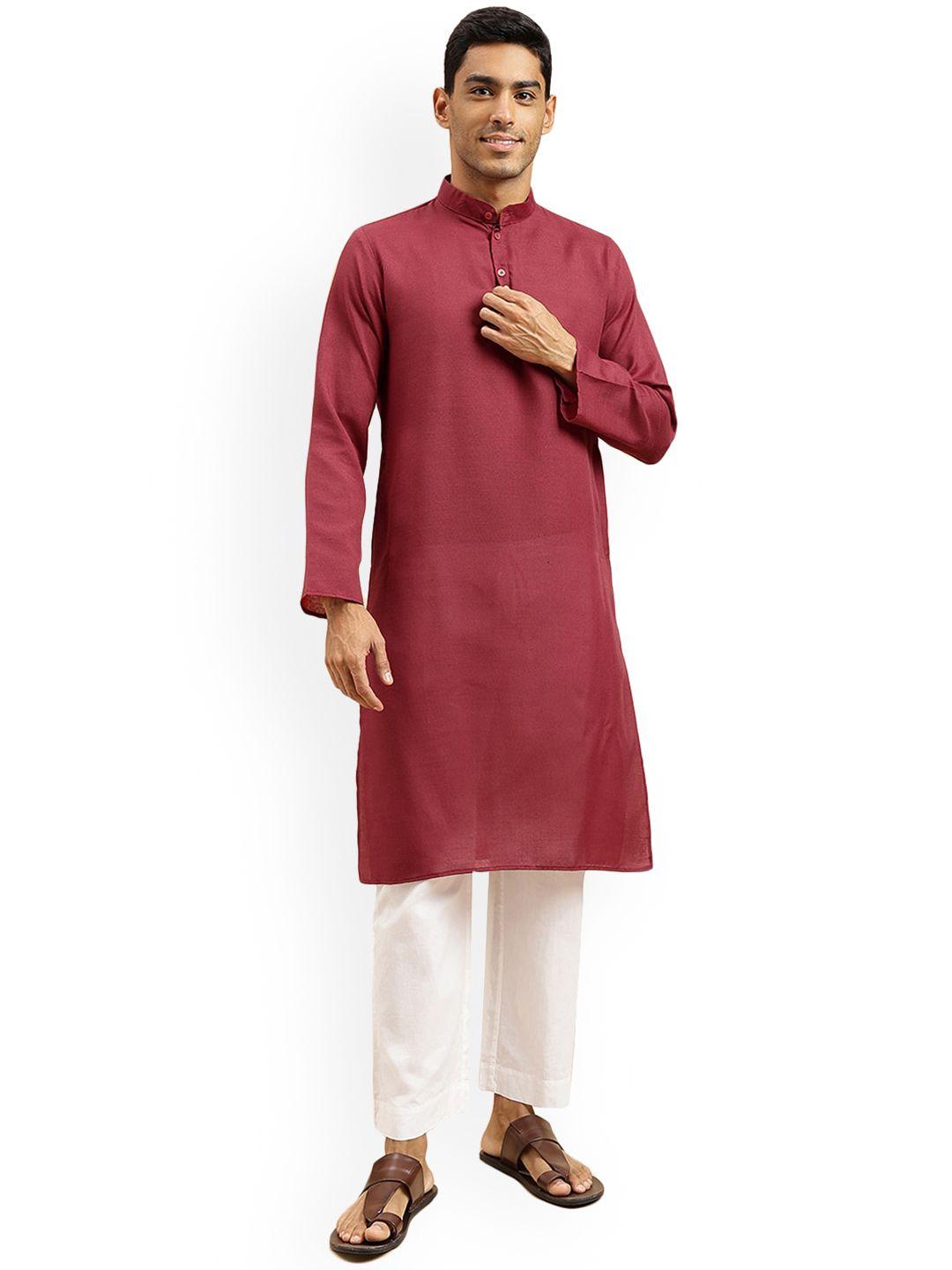 nimayaa mandarin collar straight pure cotton kurta