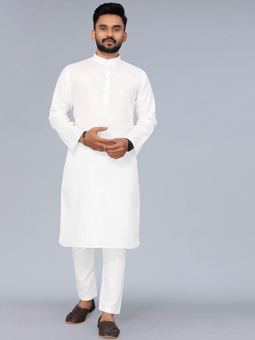 nimayaa men white kurta with pyjamas
