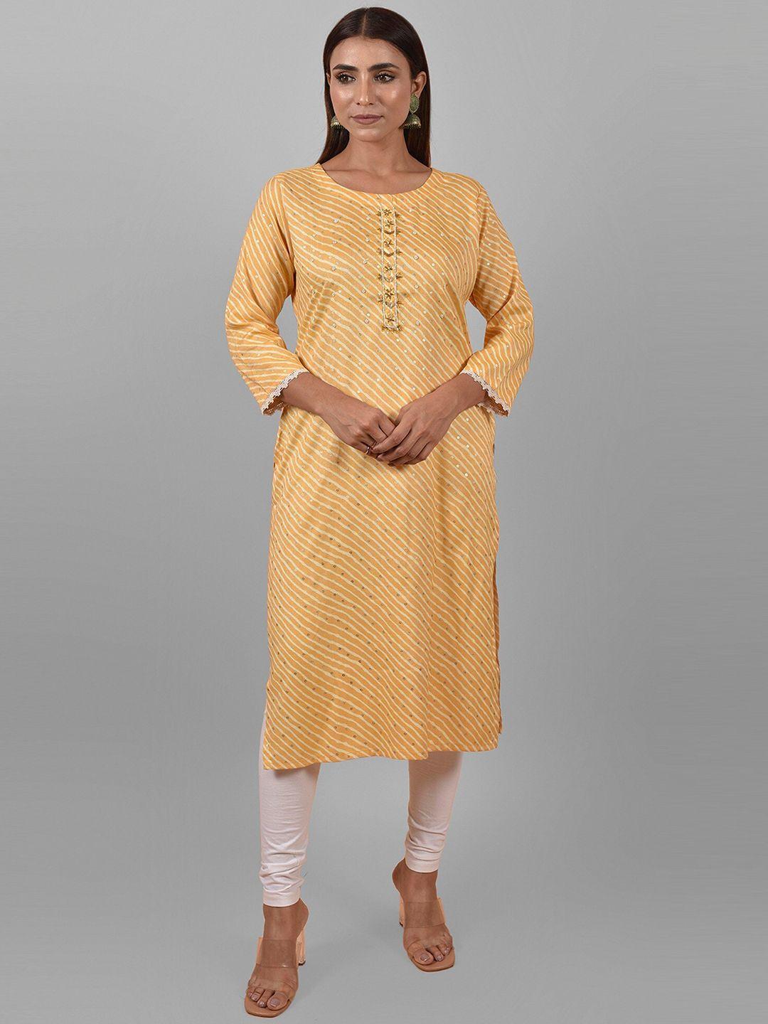 nimayaa striped a-line regular cotton kurta