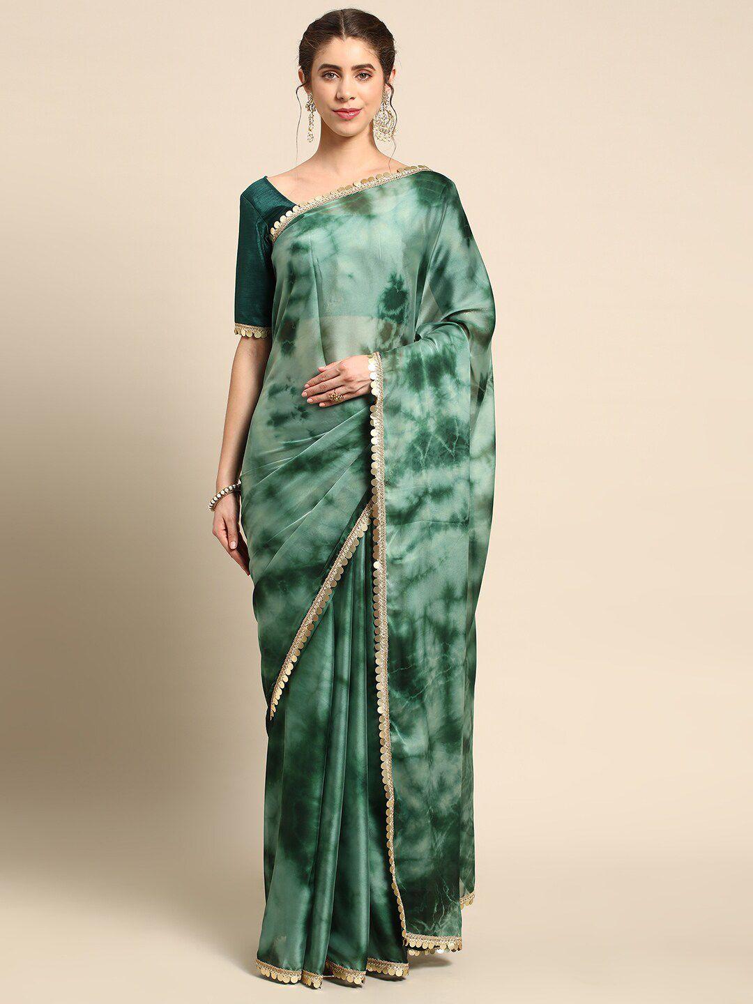 nimayaa tie and dye sequinned satin saree