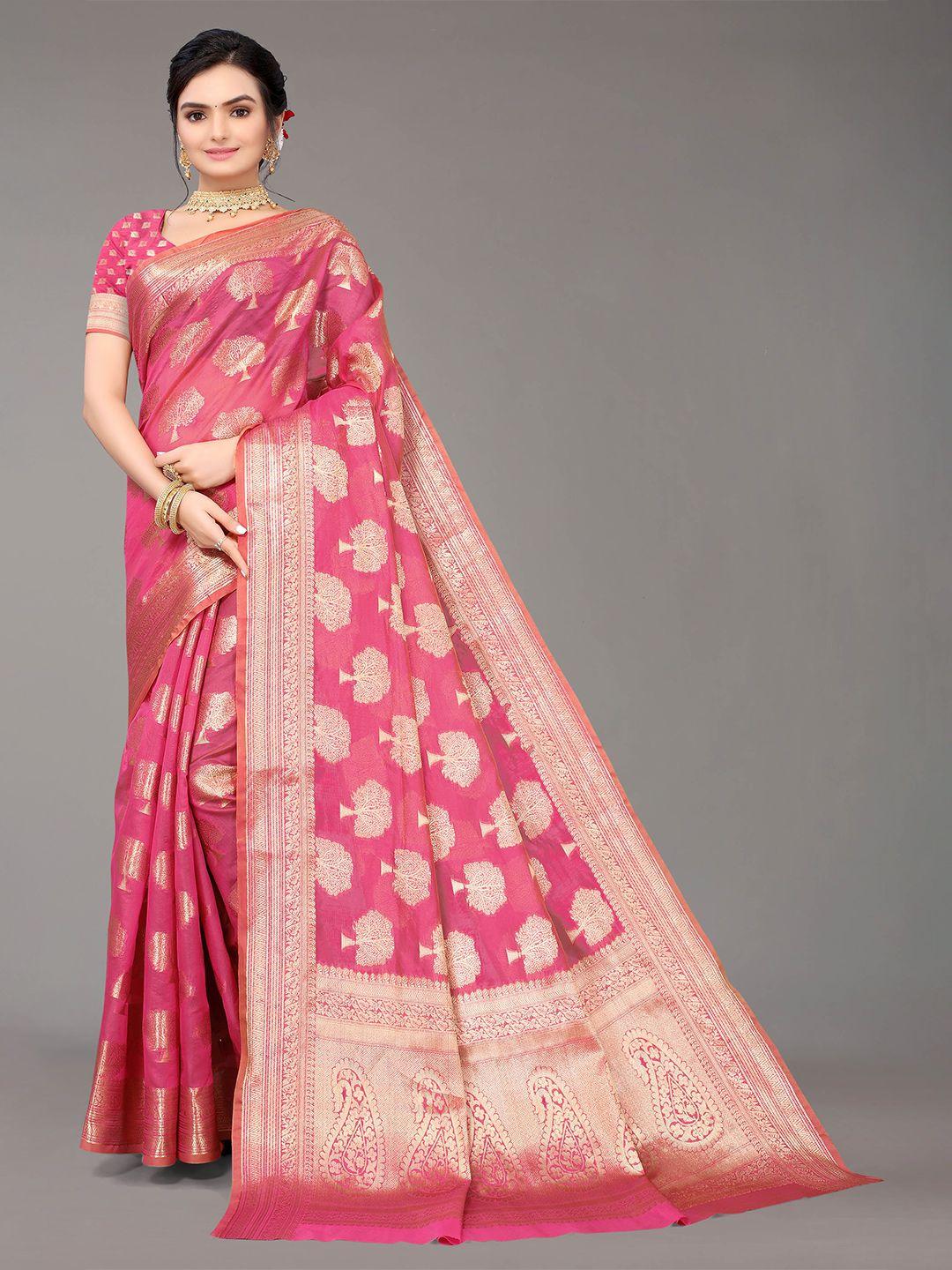 nimayaa woven design zari organza saree