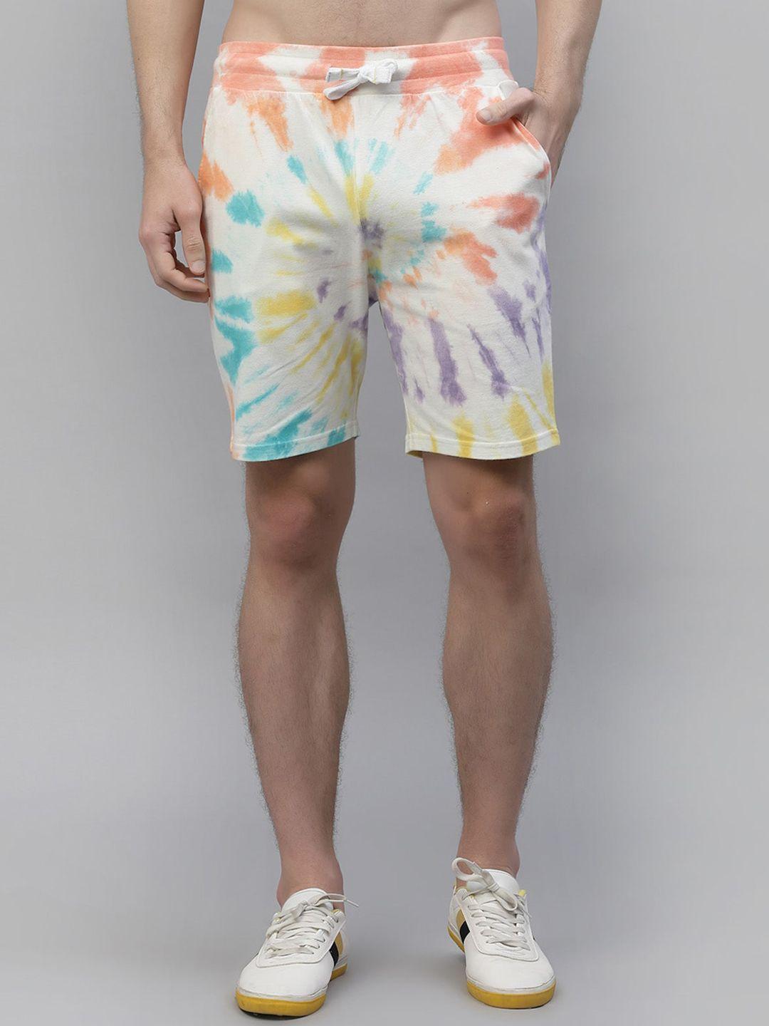 nimble men abstract printed mid-rise shorts