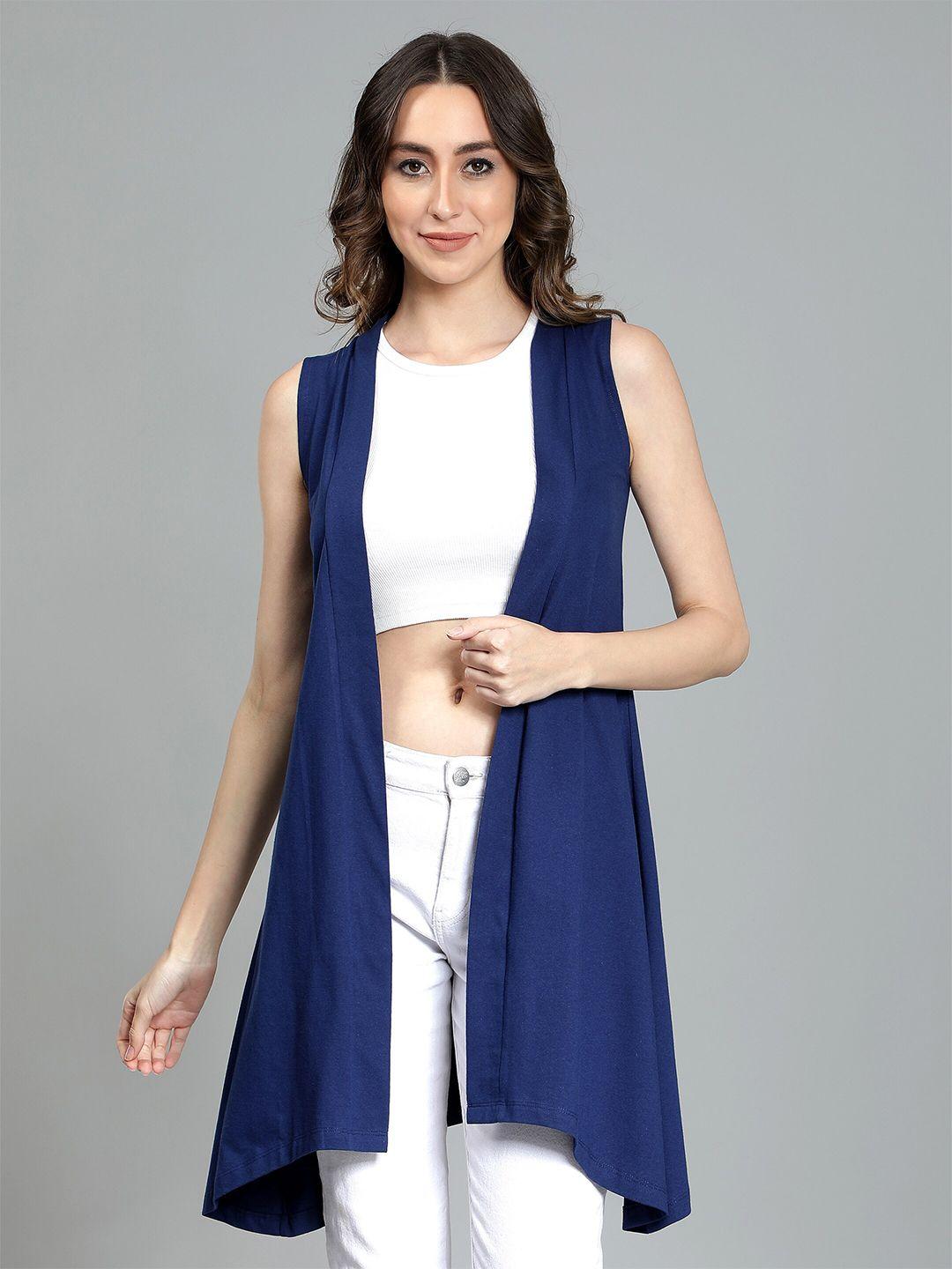 nimble open front sleeveless longline pure cotton shrug