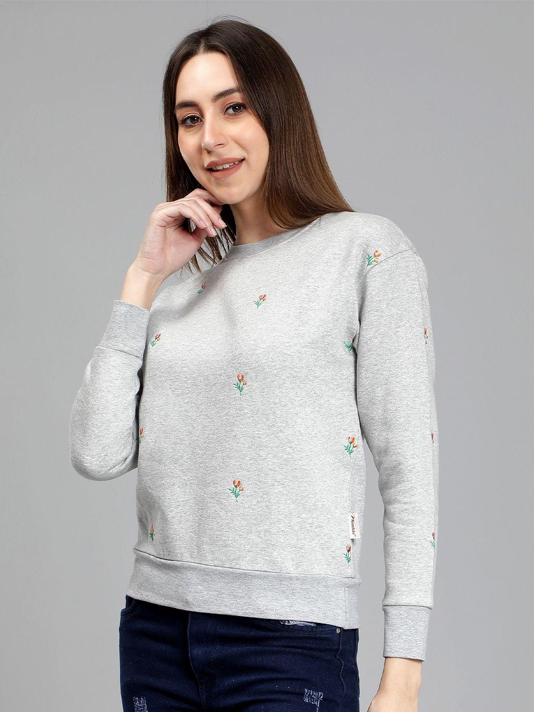 nimble self design cotton sweatshirt