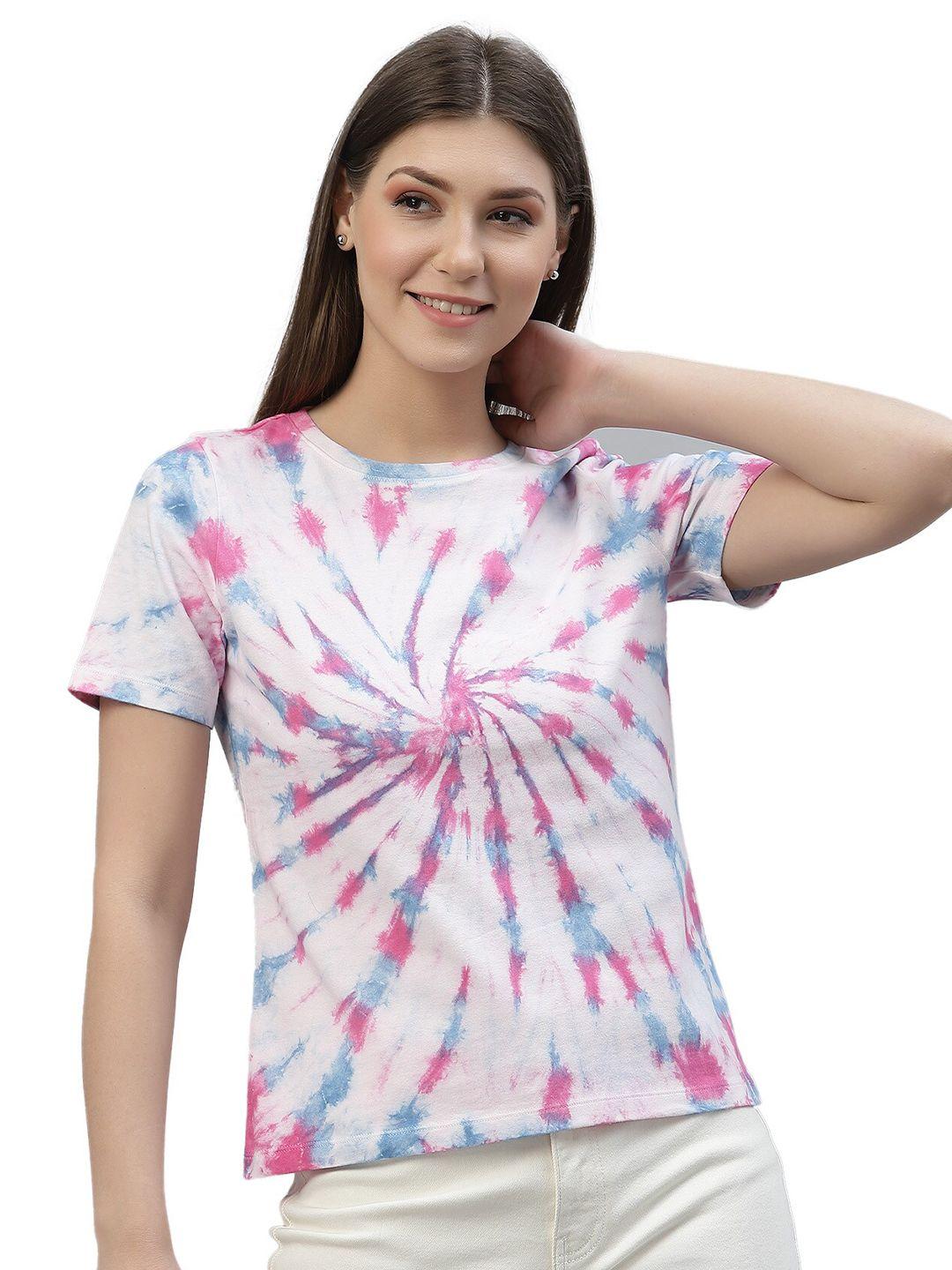nimble women multicoloured tie and dye printed t-shirt