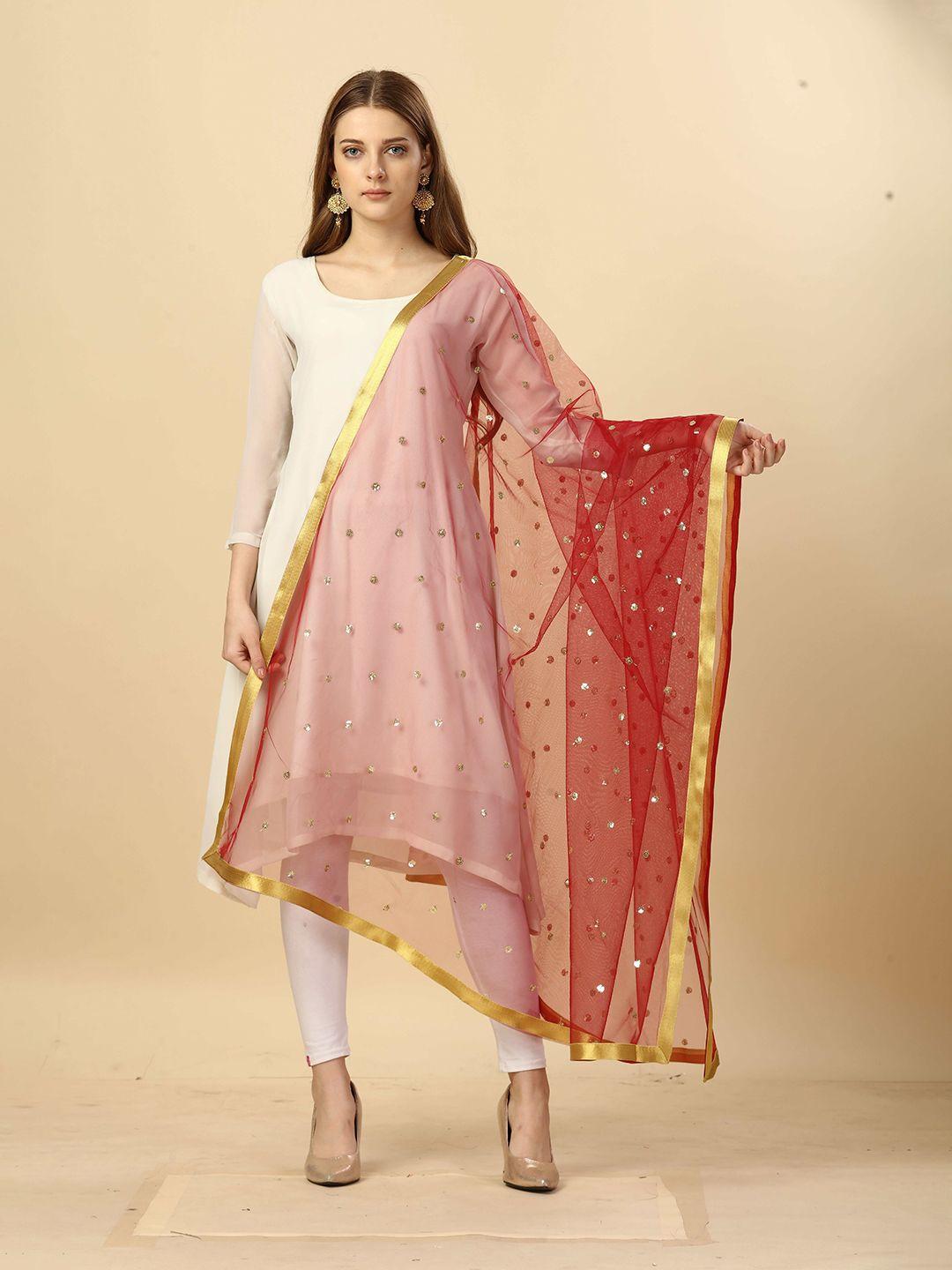 nimidiya embellished net dupatta with sequinned