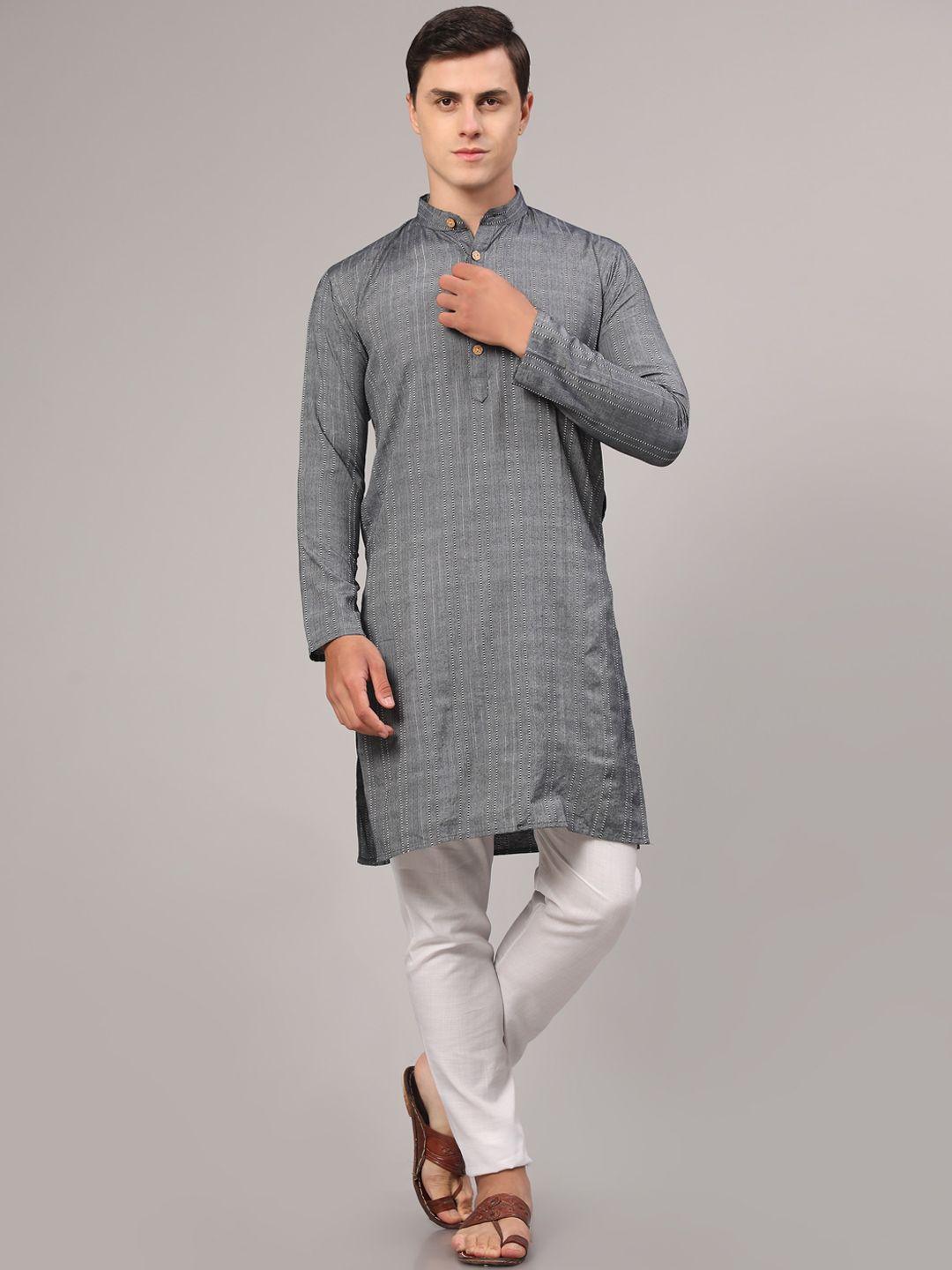 nimidiya striped regular pure cotton kurta with pyjamas