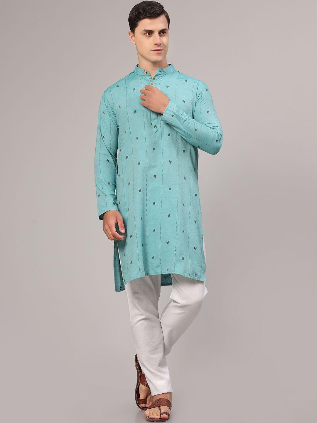 nimidiya woven design regular pure cotton kurta with pyjamas