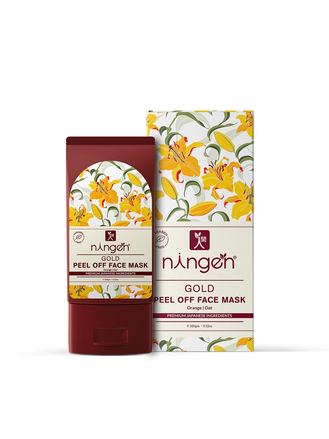 ningen gold peel off face mask with gold dust orange and oats 100g