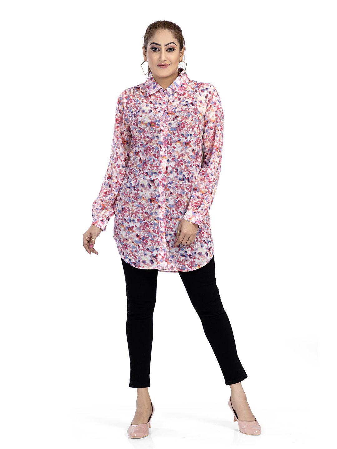 nino bambino comfort floral printed longline casual shirt