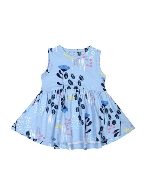 nino bambino kids blue organic cotton floral print dress