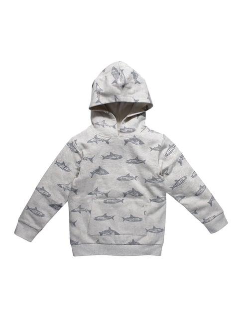 nino bambino kids grey printed hoodie