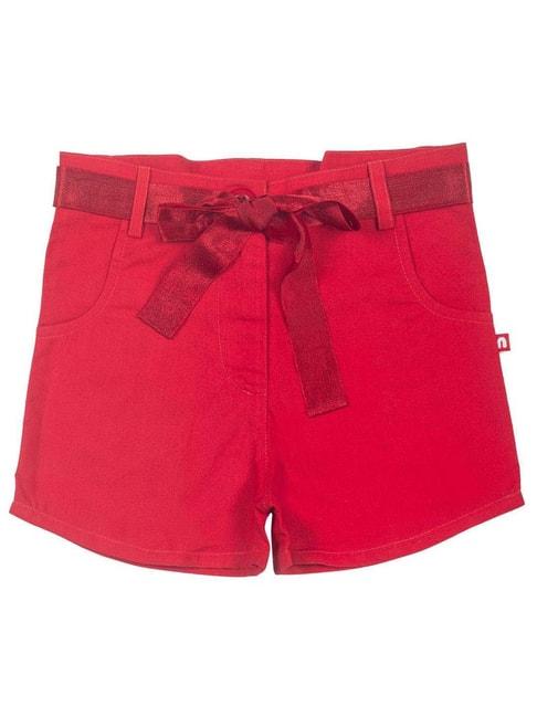 nino bambino kids red solid shorts