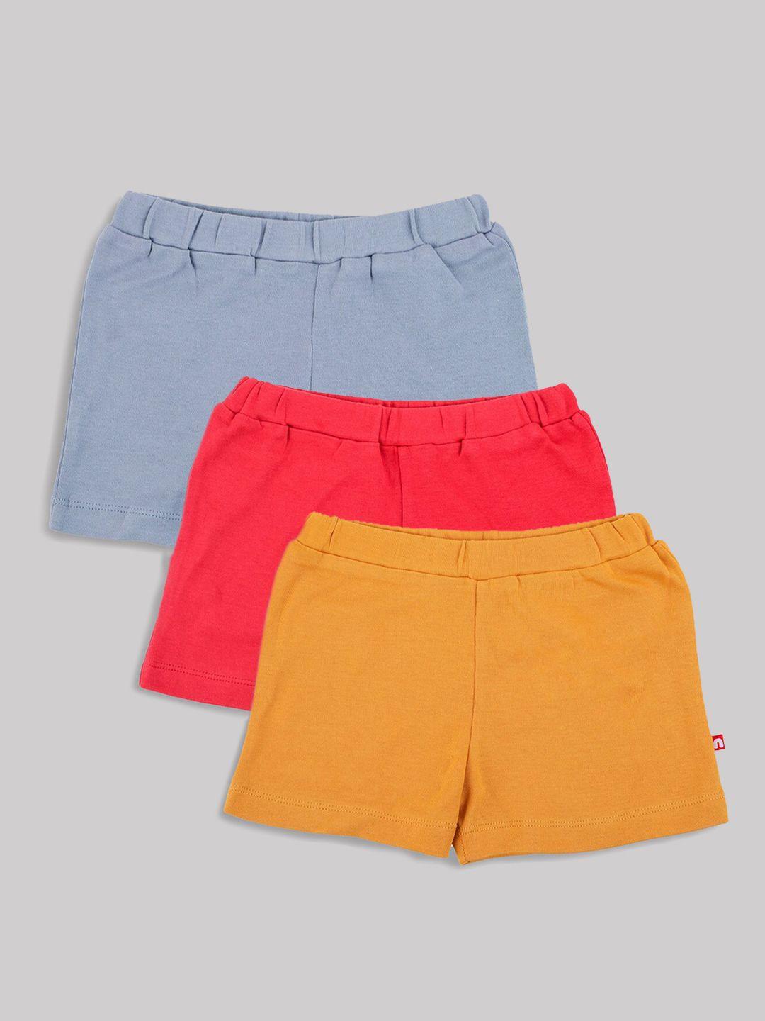 nino bambino blue & orange & mustard boys shorts pack of 3