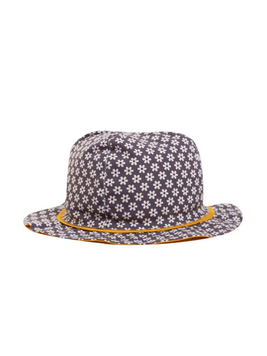 nino bambino boys grey printed pure cotton hat