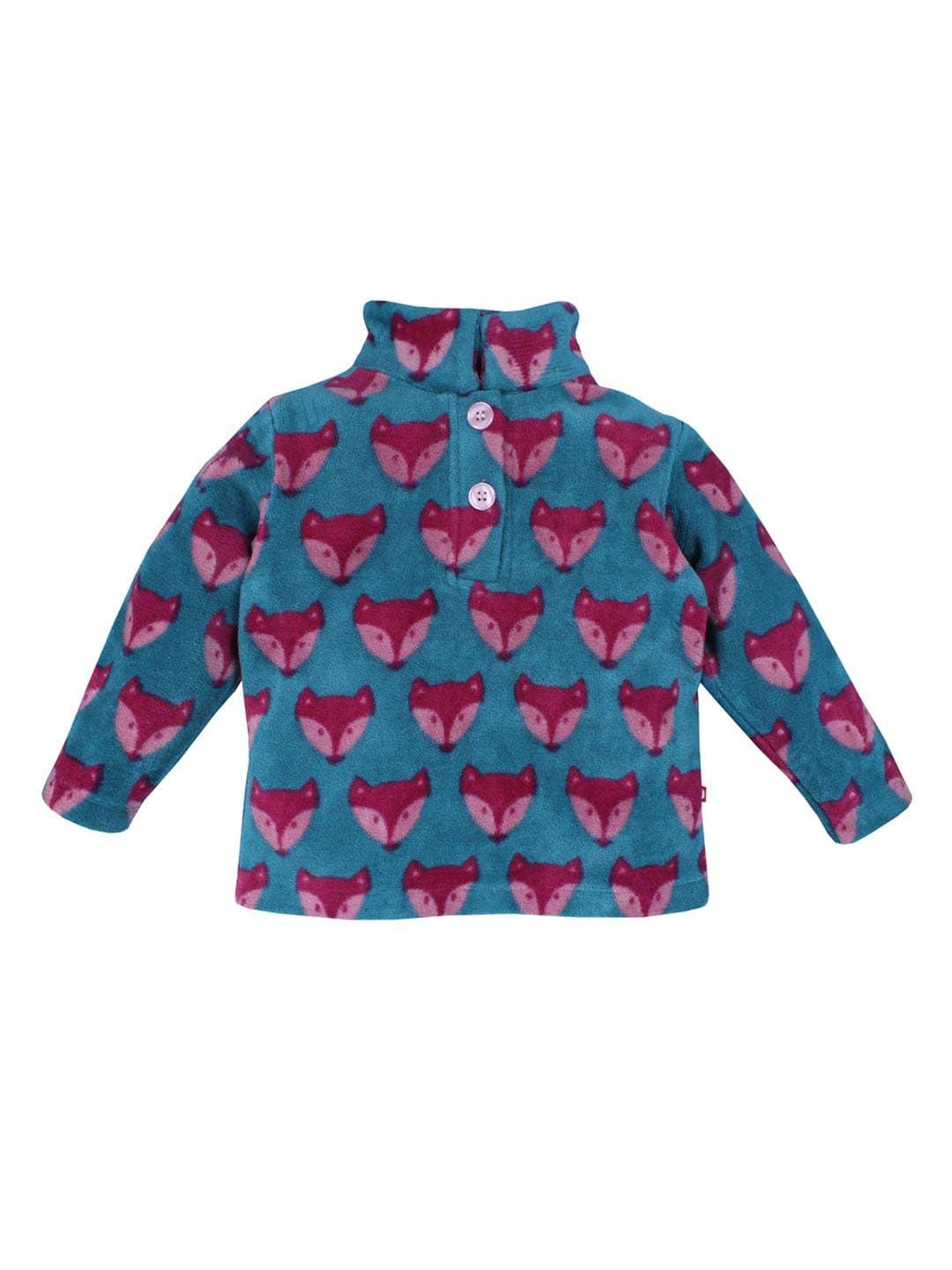 nino bambino kids blue jackal print sustainable sweatshirt