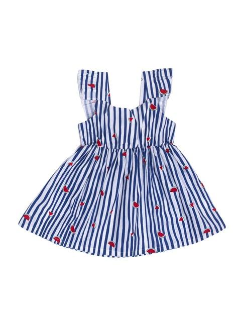 nino bambino kids blue organic cotton striped dress