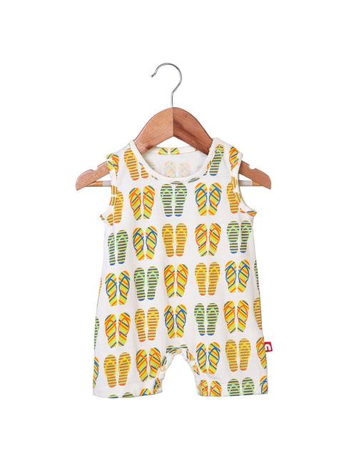 nino bambino kids cream printed romper