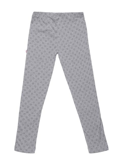 nino bambino kids grey organic cotton printed leggings