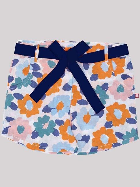 nino bambino kids multicolor cotton floral print shorts