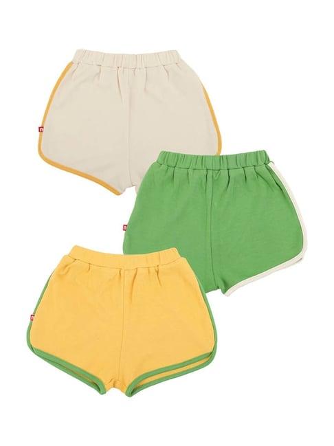 nino bambino kids multicolor cotton regular fit shorts (pack of 3)