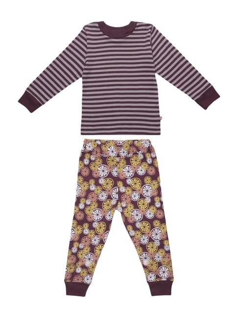 nino bambino kids multicolor organic cotton printed t-shirt & pyjama