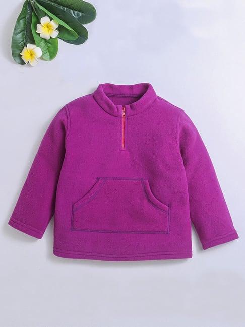 nino bambino kids purple solid full sleeves sweatshirt