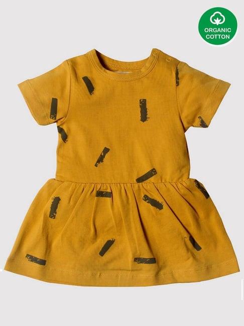 nino bambino kids yellow printed dress