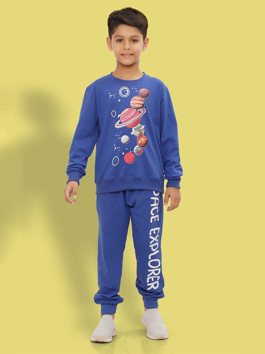 ninos dreams boys printed pure cotton t-shirt with pyjamas
